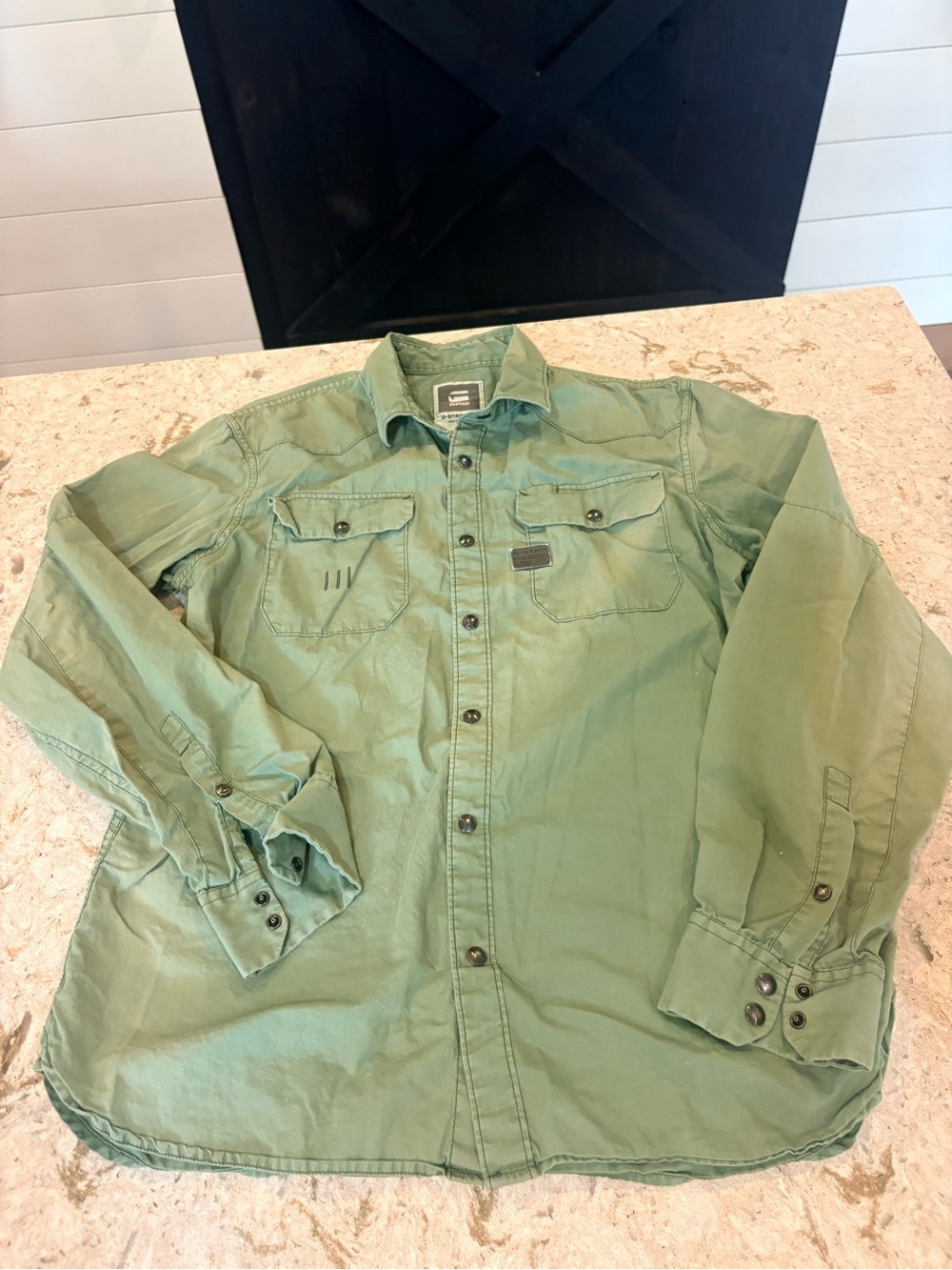 Men's G-Star Raw Olive Green Utility Button-Down Jacket